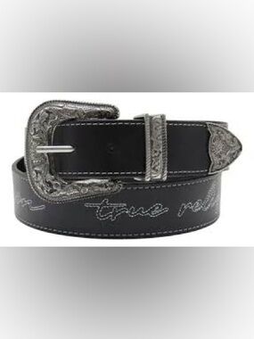 Men’s True Religion Men's Black Giddy Up Western Buckle Belt
